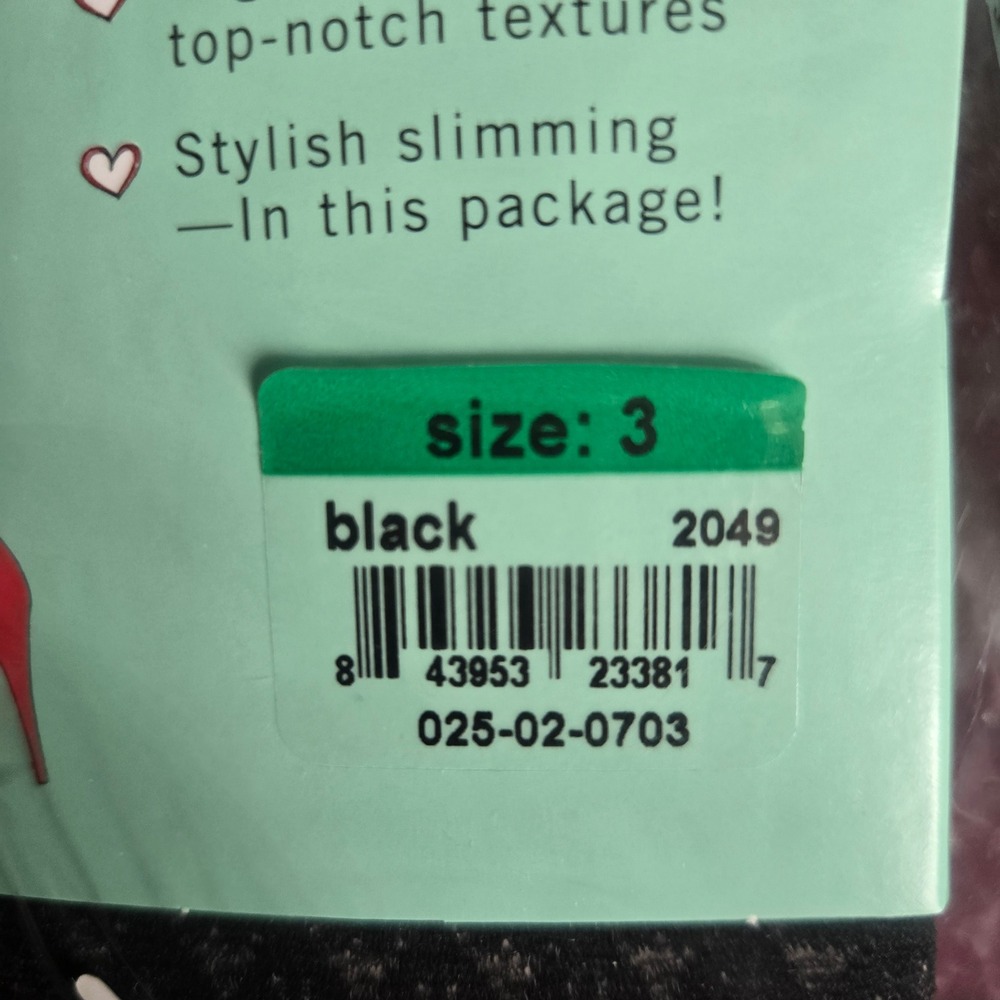 Love Your Assets Spanx Shaping Tights Textured Wishbone Black Size 3 New - Picture 3 of 3
